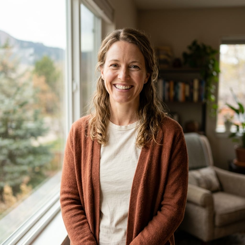 Portrait of a happy homeowner from Boulder Colorado smiling